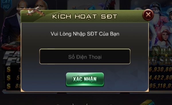 Cần kích hoạt số điện thoại tại B52 Club trước khi nhập mã