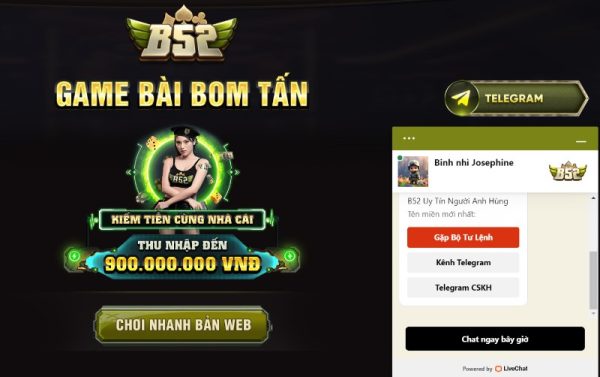 Giao diện khung Chat trực tuyến tại B52 Club